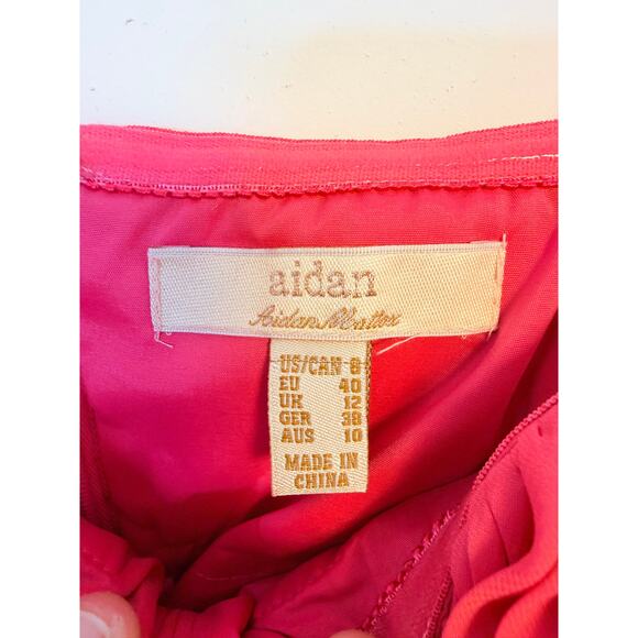 Aidan Mattox Pink Chiffon Cocktail- Party Dress Size 8 - Picture 9 of 10